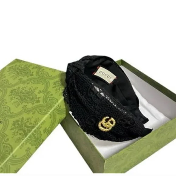 Gucci Black Headband With Logo - Picture 1 of 7